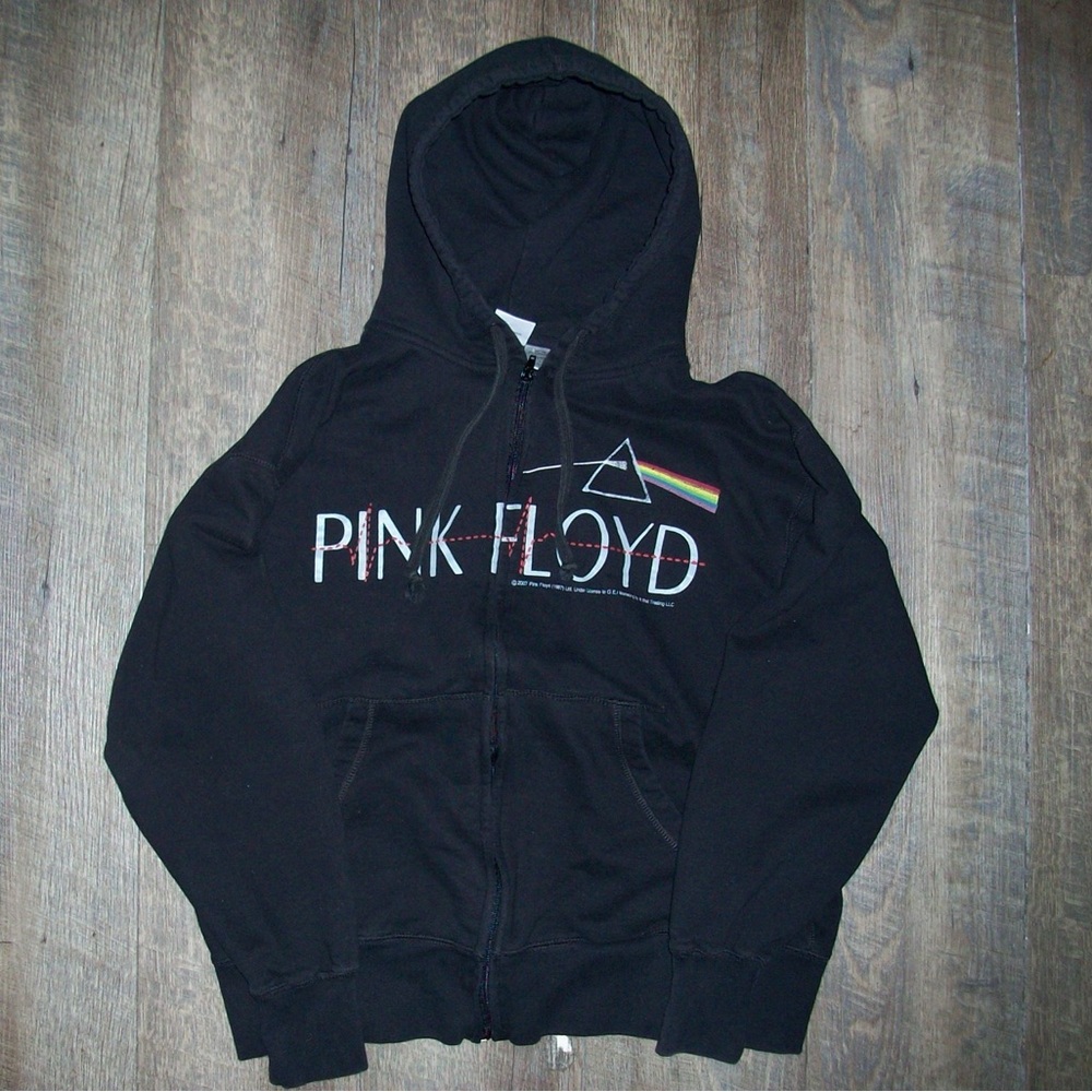 Authentic Pink Floyd L Black Zip-up Hoodie